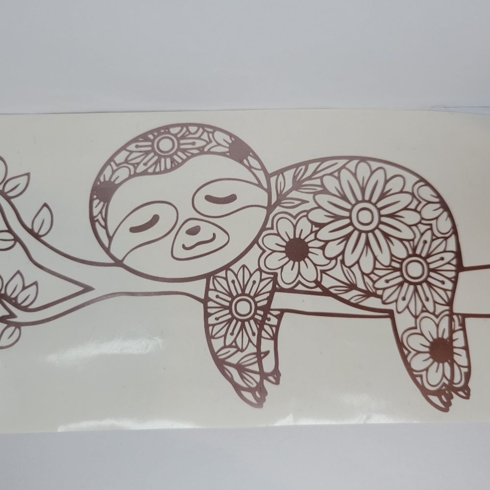 Rose Gold Sloth Sticker - Picture 2 of 3